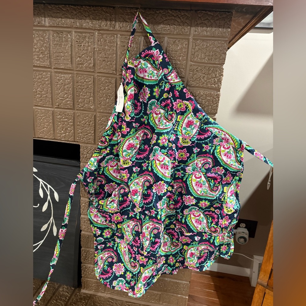 Vera Bradley Pink and Green Paisley Apron